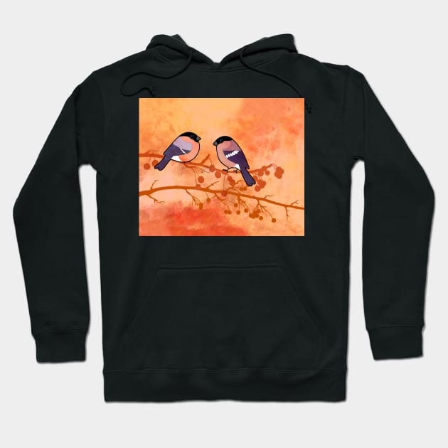 Bullfinch (Pyrrhula pyrrhula) Hoodie by Cedarseed